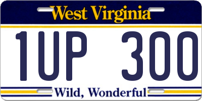 WV license plate 1UP300