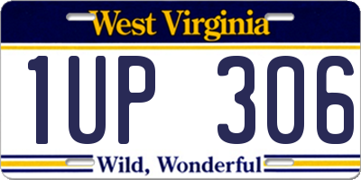 WV license plate 1UP306
