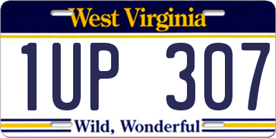 WV license plate 1UP307