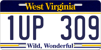 WV license plate 1UP309