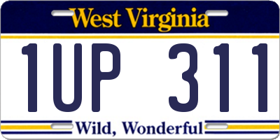 WV license plate 1UP311