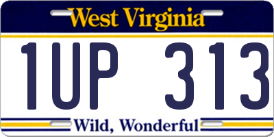 WV license plate 1UP313