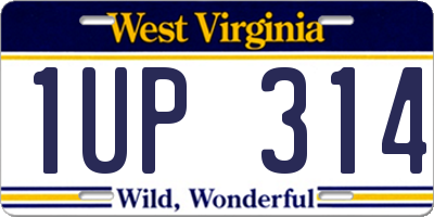 WV license plate 1UP314