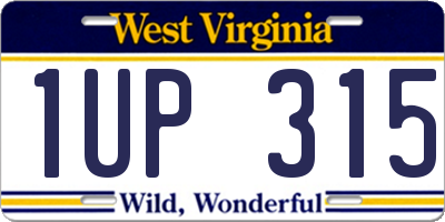 WV license plate 1UP315