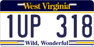 WV license plate 1UP318