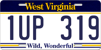 WV license plate 1UP319