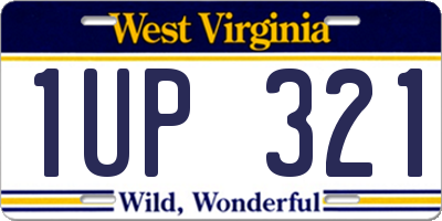 WV license plate 1UP321