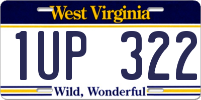 WV license plate 1UP322
