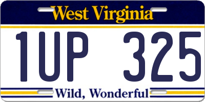 WV license plate 1UP325