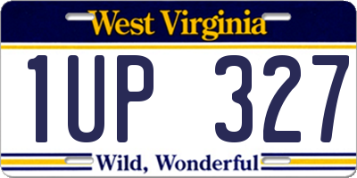 WV license plate 1UP327