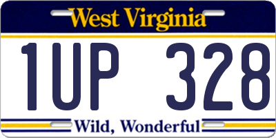 WV license plate 1UP328