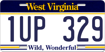 WV license plate 1UP329