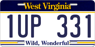 WV license plate 1UP331