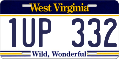 WV license plate 1UP332