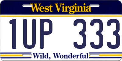 WV license plate 1UP333