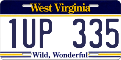 WV license plate 1UP335