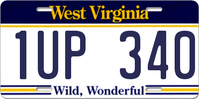 WV license plate 1UP340
