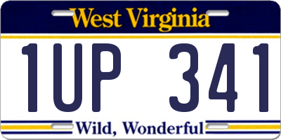 WV license plate 1UP341