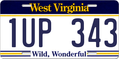WV license plate 1UP343