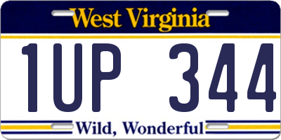 WV license plate 1UP344
