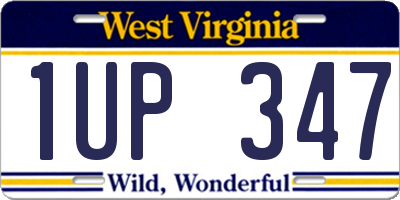 WV license plate 1UP347
