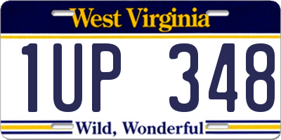 WV license plate 1UP348