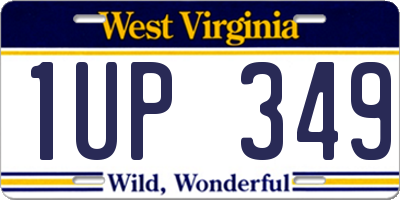 WV license plate 1UP349