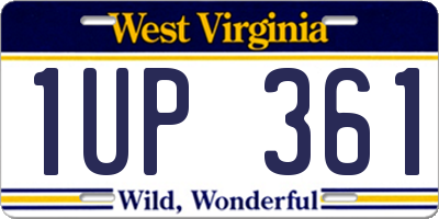 WV license plate 1UP361