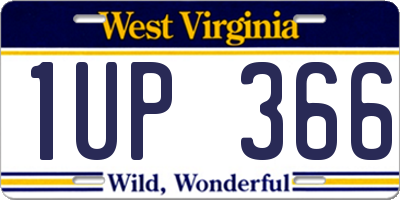 WV license plate 1UP366