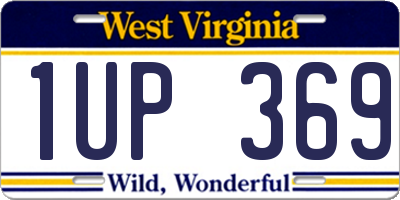 WV license plate 1UP369