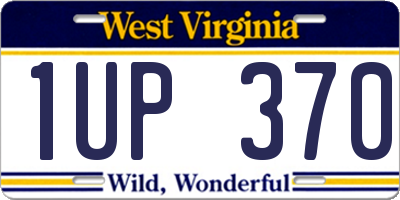 WV license plate 1UP370