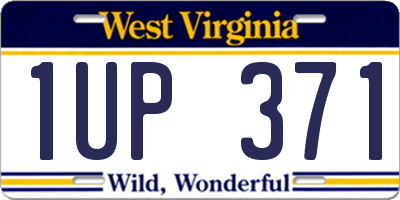 WV license plate 1UP371