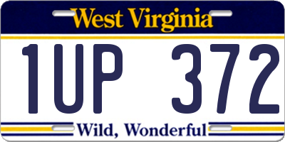 WV license plate 1UP372