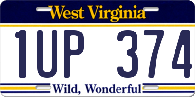 WV license plate 1UP374