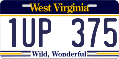 WV license plate 1UP375
