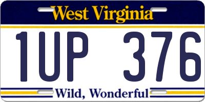 WV license plate 1UP376