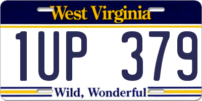 WV license plate 1UP379