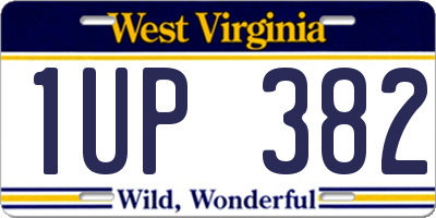 WV license plate 1UP382