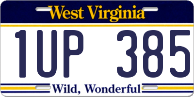 WV license plate 1UP385