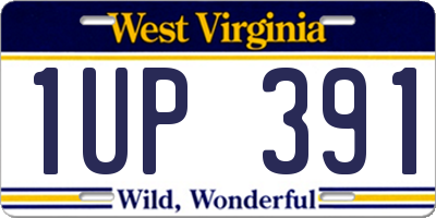 WV license plate 1UP391