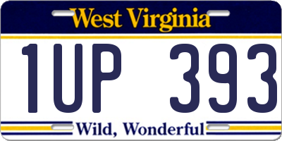 WV license plate 1UP393