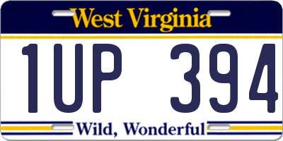 WV license plate 1UP394