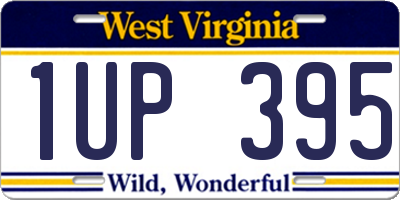 WV license plate 1UP395
