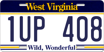 WV license plate 1UP408