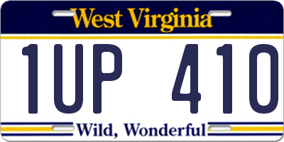 WV license plate 1UP410