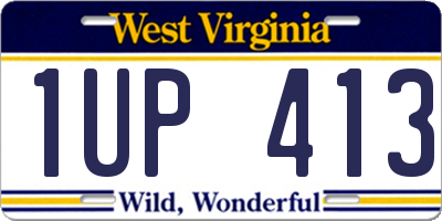 WV license plate 1UP413