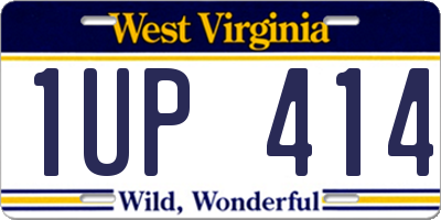 WV license plate 1UP414