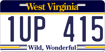 WV license plate 1UP415