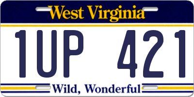 WV license plate 1UP421