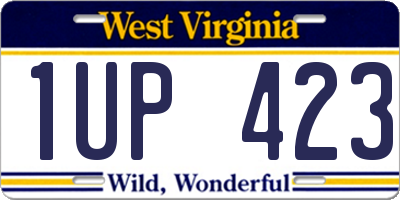 WV license plate 1UP423